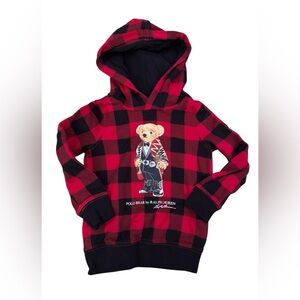 Polo by Ralph Lauren Kids Red Plaid Bear Hoodie